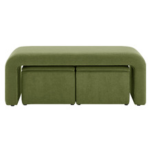3 Piece Avalon Velvet Bench & Storage Ottoman Set